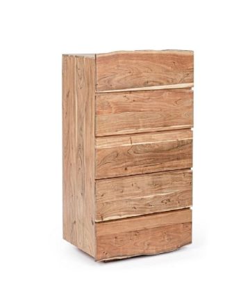 Cassettiera in legno d'acacia Nika