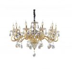 Lampadario in vetro e cristallo molato Ducale