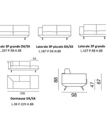 Divano ad angolo con dormeuse Green Plaza scheda