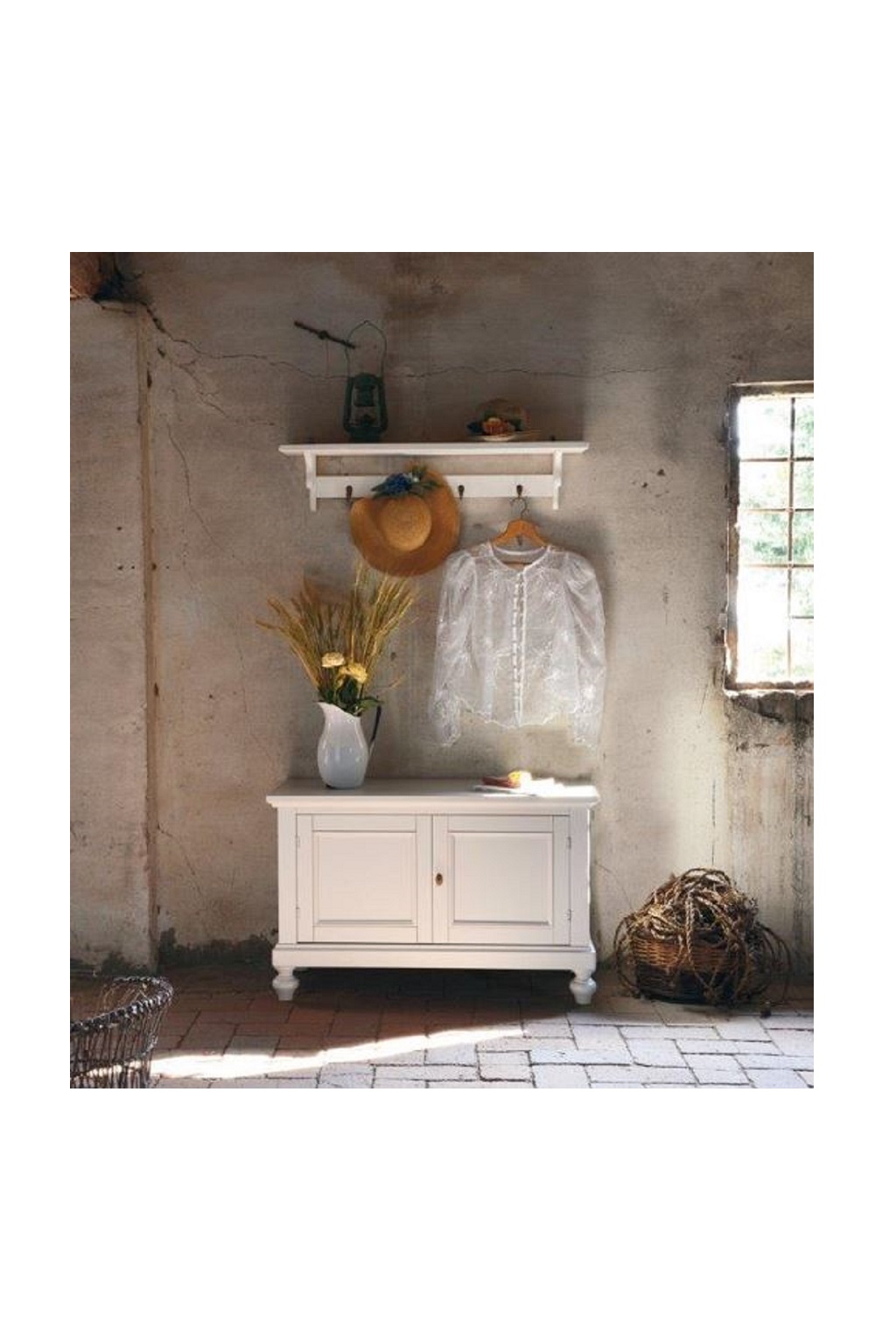 Panca shabby Gaya con cappelliera
