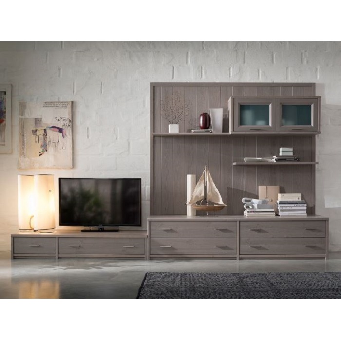 Soggiorno moderno in legno Dakar front