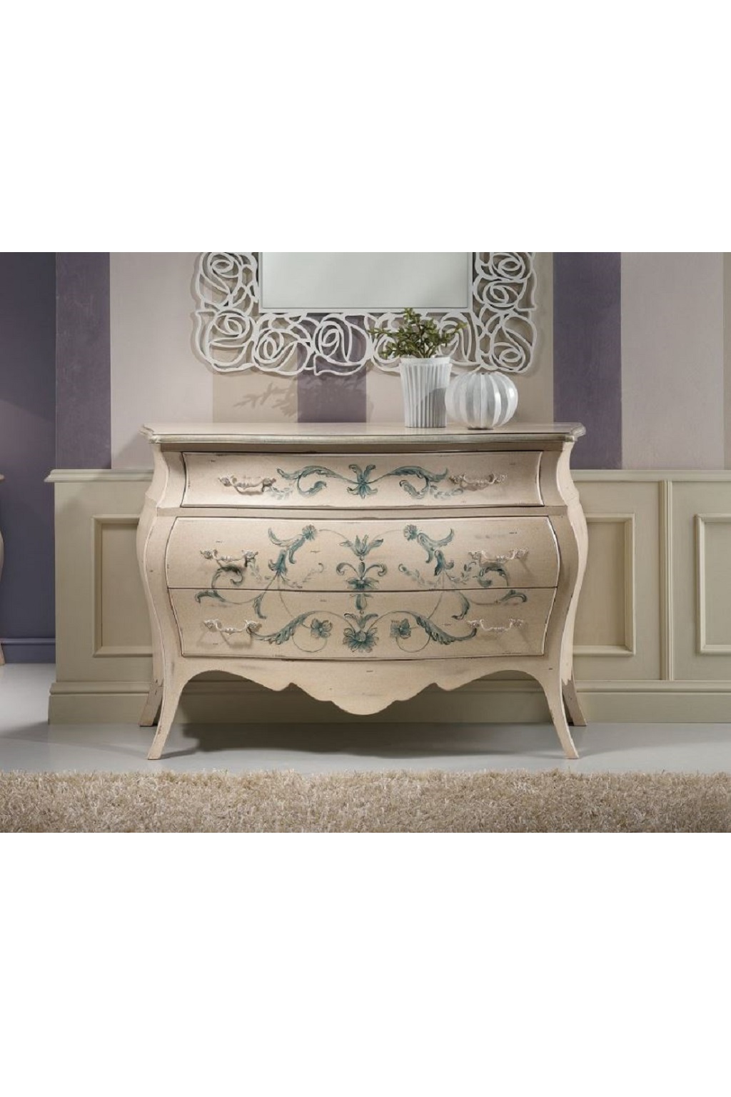 Comò stile shabby Nadege 3 cassetti Comò stile shabby Nadege 3 cassetti