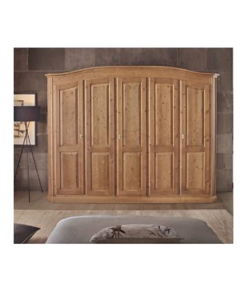 Armadio 5 ante Curvy Fir in legno di abete