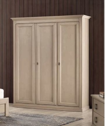 Armadio in legno di pioppo Poplar 3 ante closed