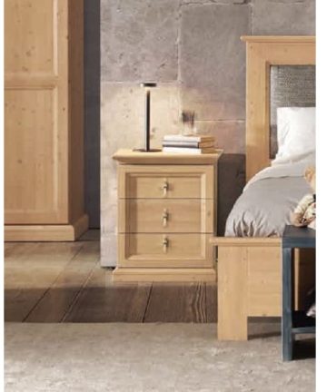 Comodino in legno di abete Fir 3 cassettini