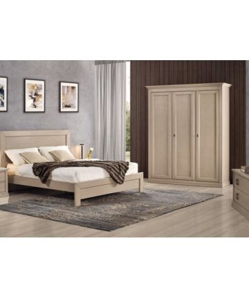Letto in legno di pioppo matrimoniale Poplar camera completa