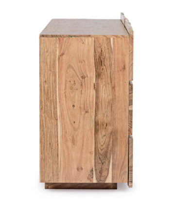 Cassettiera in legno d'acacia Nika L lato