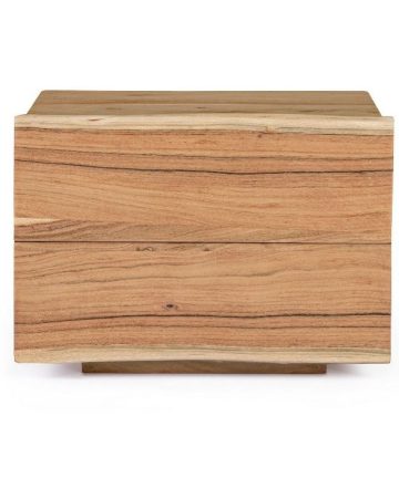 Comodini in legno di acacia Nika set 2 pezzi front