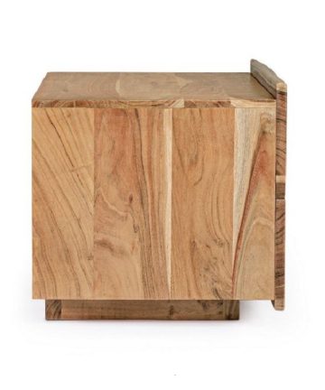 Comodini in legno di acacia Nika set 2 pezzi lato