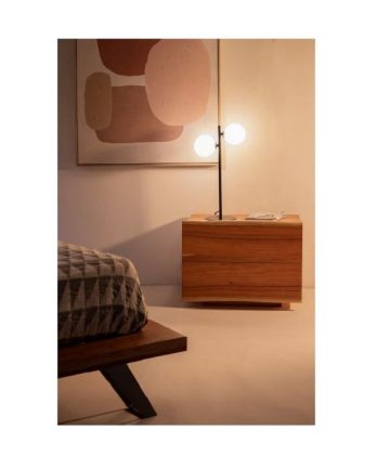 Comodini in legno di acacia Nika set 2 pezzi living 2