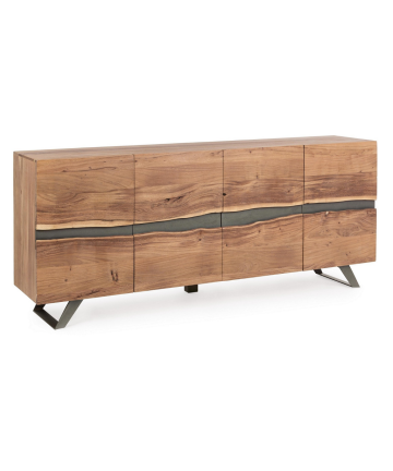 Credenza in legno d'acacia Nika 4 ante