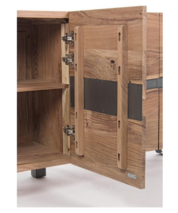 Credenza in legno d'acacia Nika 4 ante interno