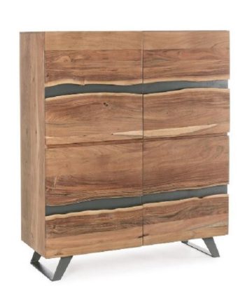 Credenza in legno di acacia Nika 2+2 ante