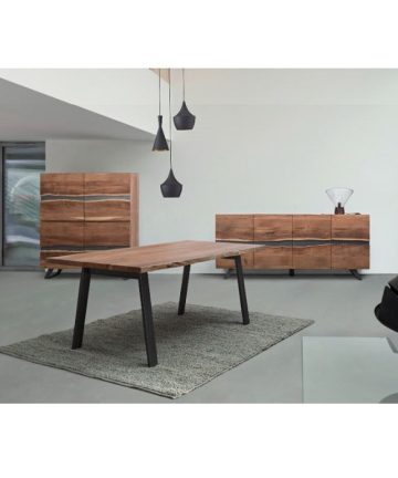 Credenza in legno di acacia Nika 2+2 ante living