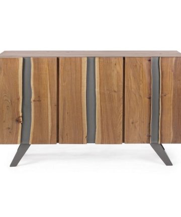 Credenza in legno di acacia Nika 3 ante front