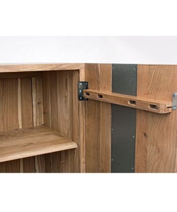 Credenza in legno di acacia Nika 3 ante interno