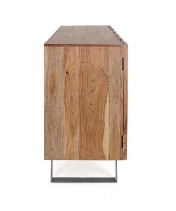 Credenza in legno di acacia Nika 3 ante lato