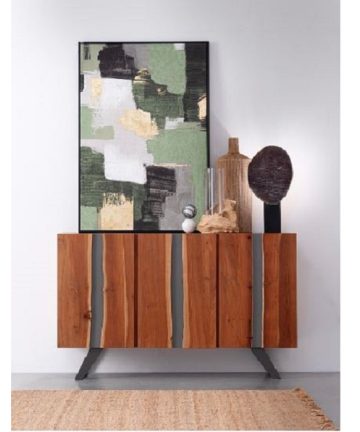 Credenza in legno di acacia Nika 3 ante living