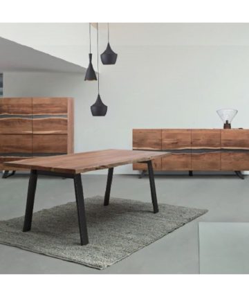 Tavolo in legno d'acacia Nika L con credenze