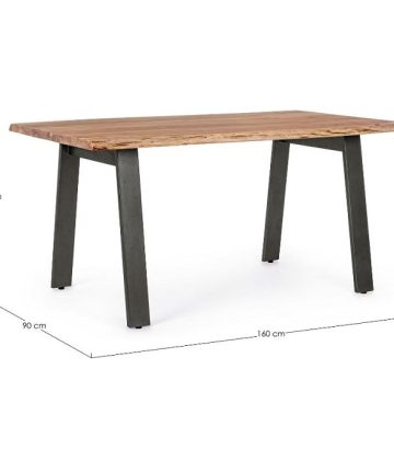 Tavolo in legno d'acacia Nika living misure
